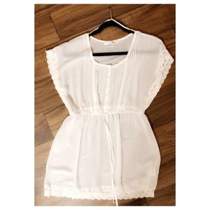 Forever 21 sheer white top, size M